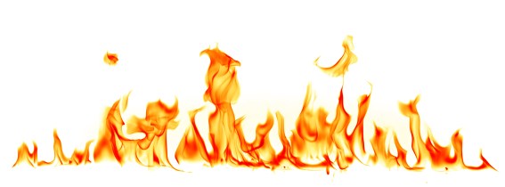 Fire flames isolated on white background
